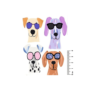 Kit 4 Parches Termoadhesivos perritos para Estampar en Tela con Plancha