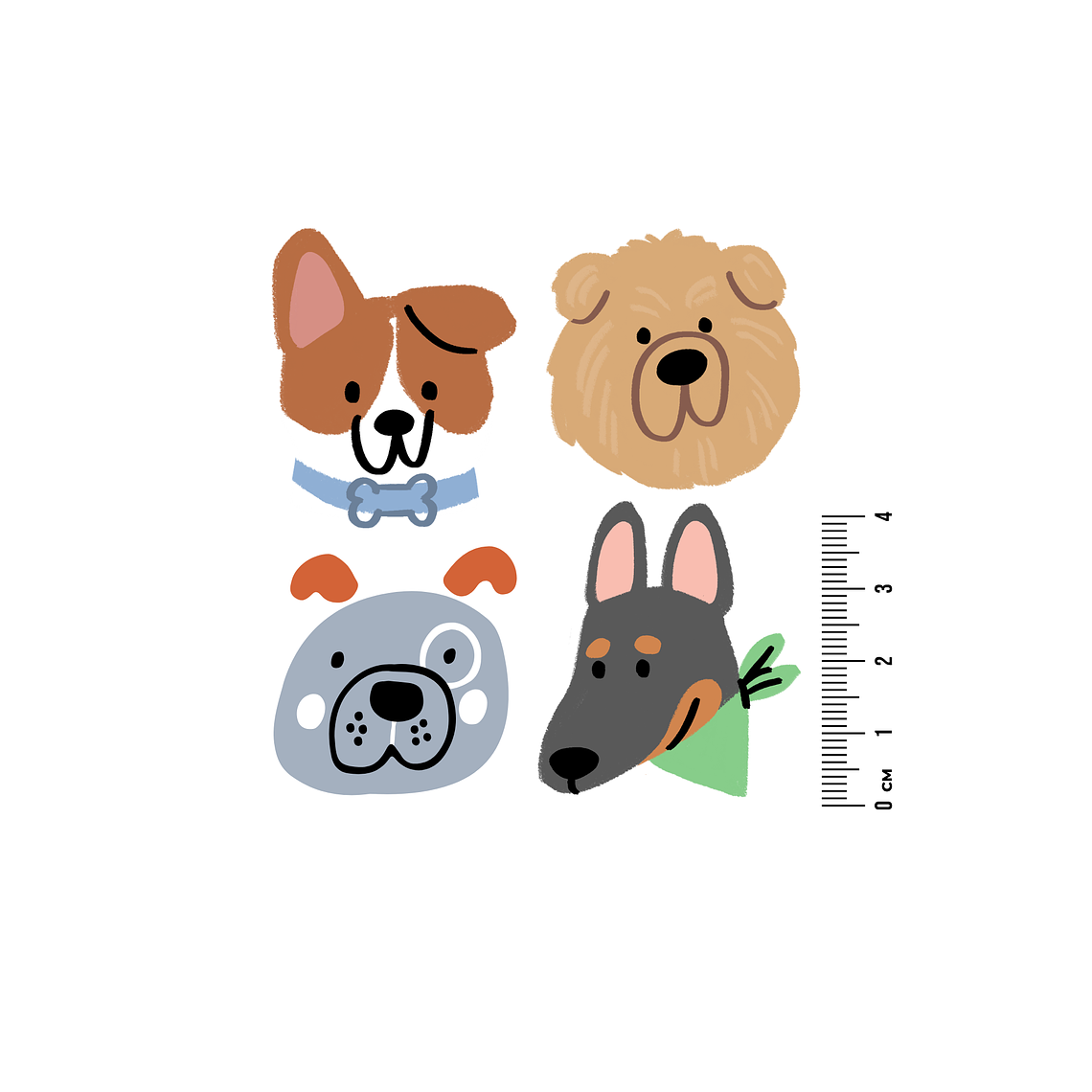 Kit 4 Parches Termoadhesivos puppy para Estampar en Tela con Plancha 1