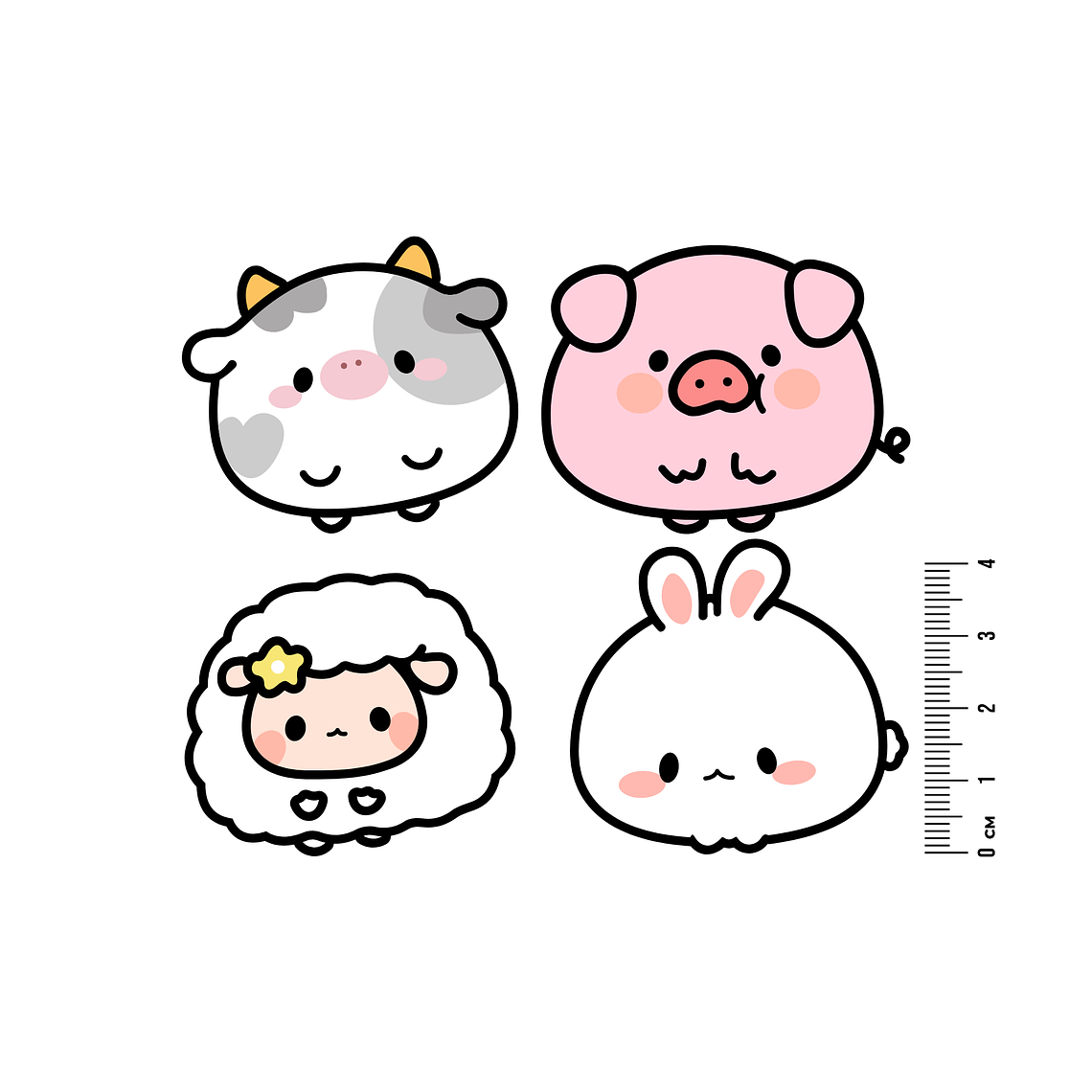 Kit 4 Parches Termoadhesivos granja para Estampar en Tela con Plancha 1