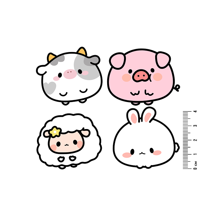 Kit 4 Parches Termoadhesivos granja para Estampar en Tela con Plancha 1