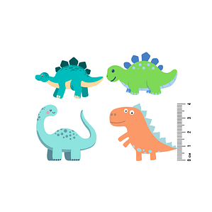 Kit 4 Parches Termoadhesivos dino para Estampar en Tela con Plancha