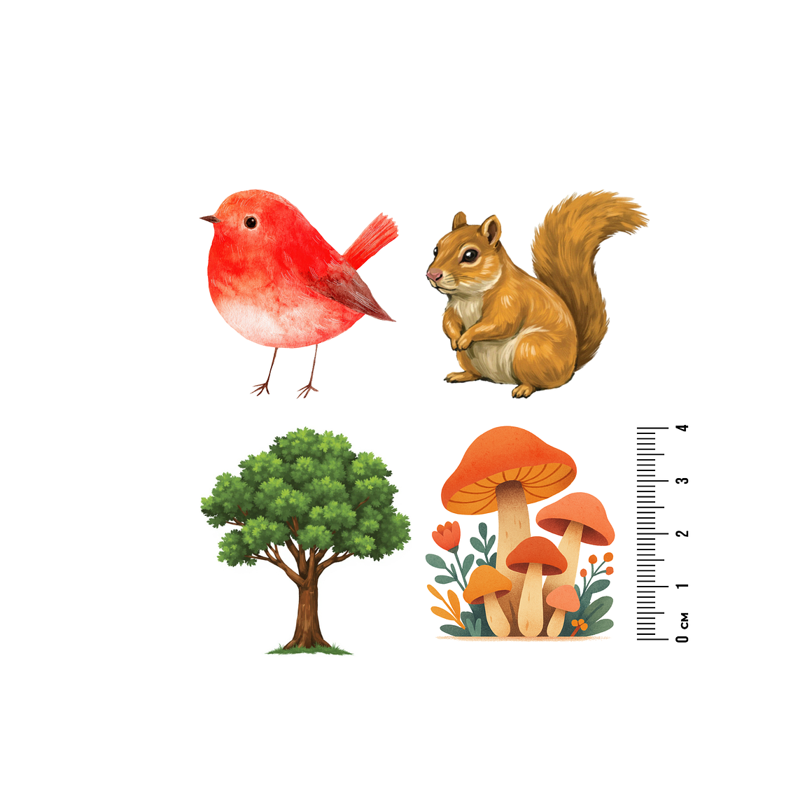 Kit 4 Parches Termoadhesivos woods para Estampar en Tela con Plancha 1