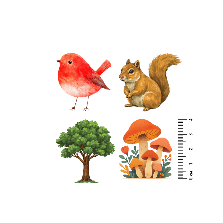 Kit 4 Parches Termoadhesivos woods para Estampar en Tela con Plancha 1