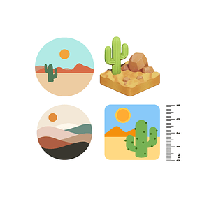 Kit 4 Parches Termoadhesivos desert para Estampar en Tela con Plancha