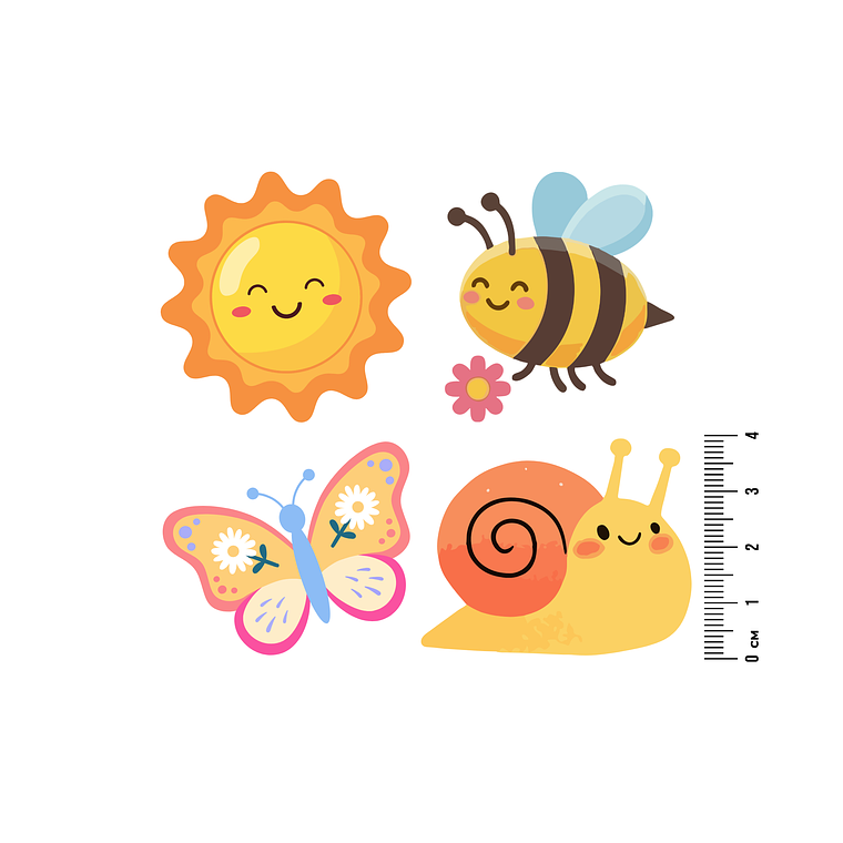 Kit 4 Parches Termoadhesivos garden para Estampar en Tela con Plancha 1