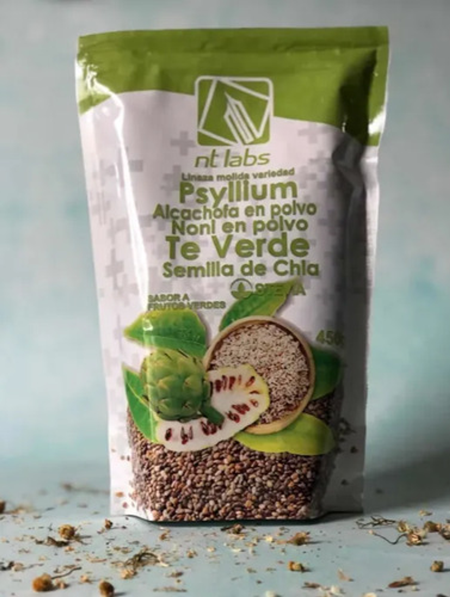 Fibra Psyllium Linaza Alcachofa Te Verde Chia X450g 2