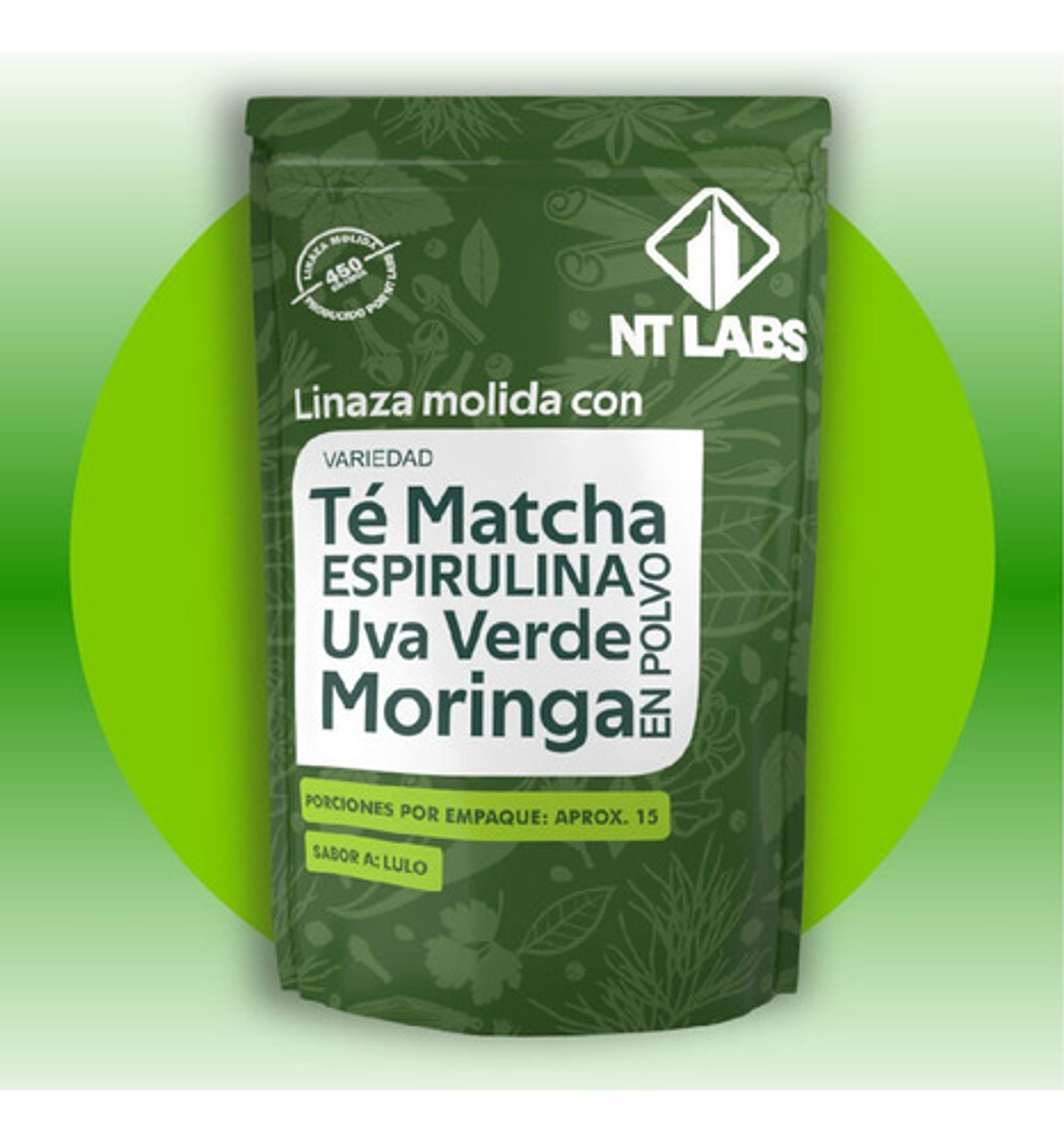 Suplemento Nutricional Nt Labs Té Matcha Espirulina Lulo 450 2