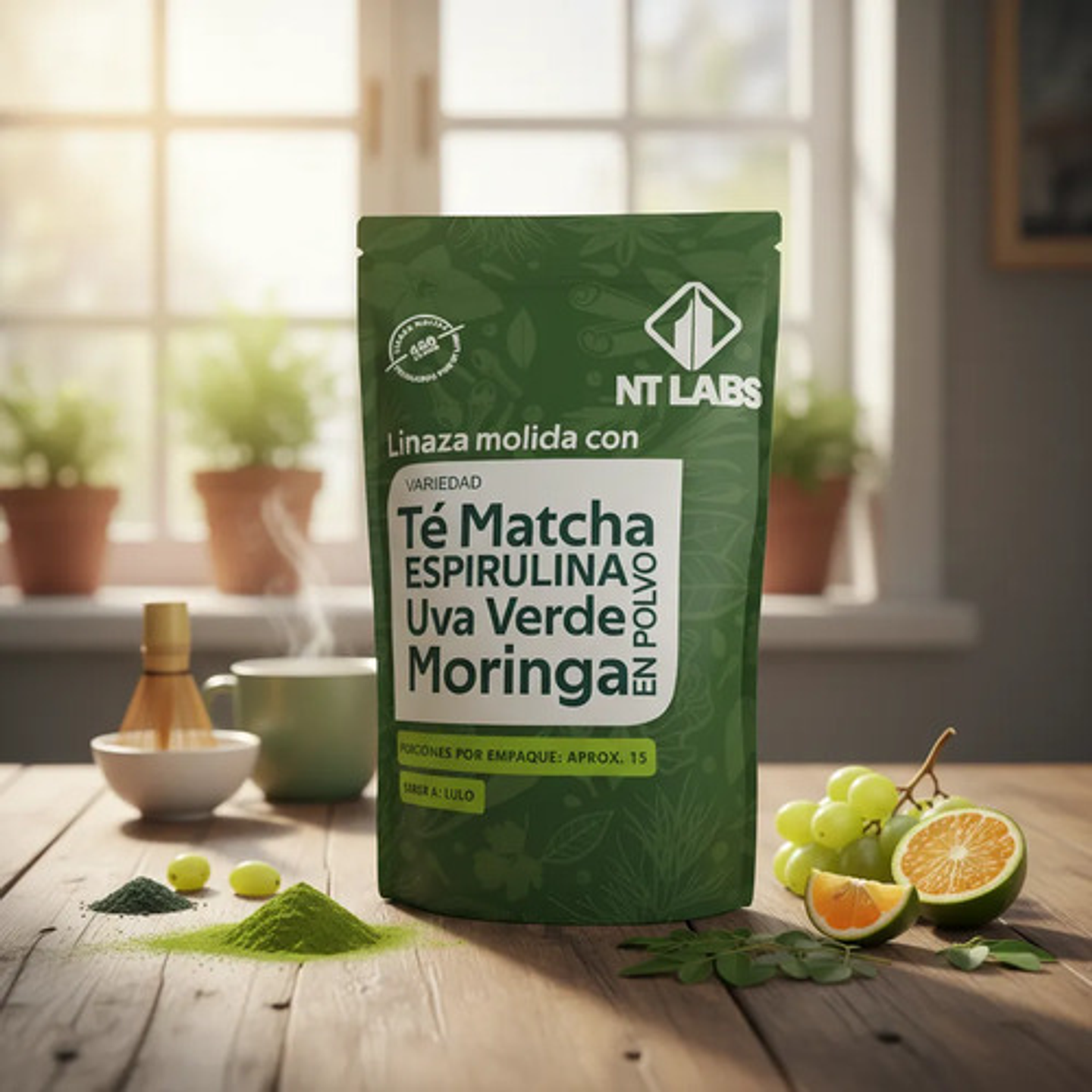 Suplemento Nutricional Nt Labs Té Matcha Espirulina Lulo 450 4