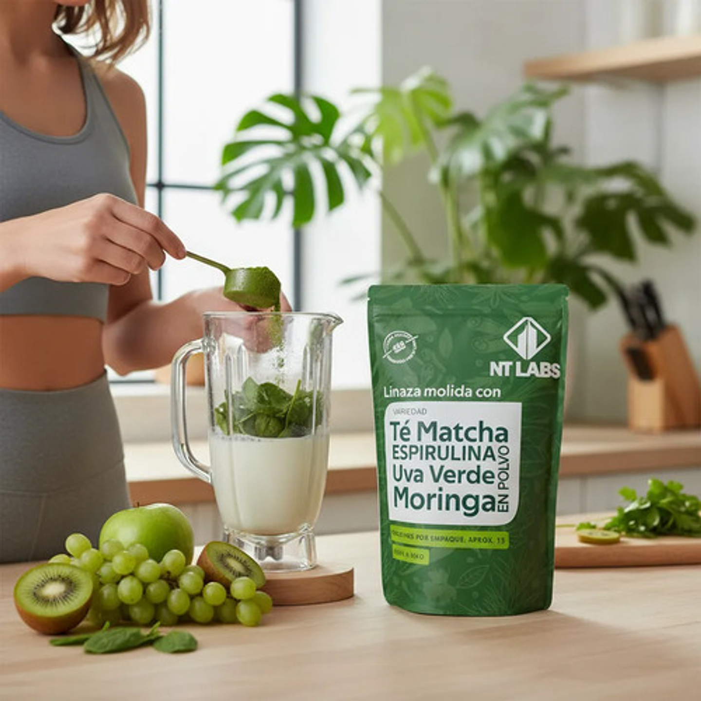 Suplemento Nutricional Nt Labs Té Matcha Espirulina Lulo 450g 5