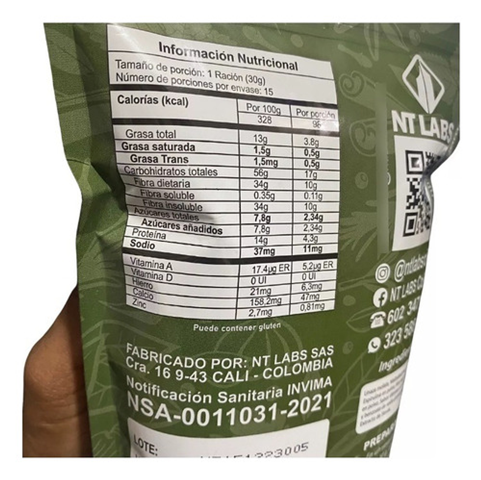 Suplemento Nutricional Nt Labs Té Matcha Espirulina Lulo 450g 3