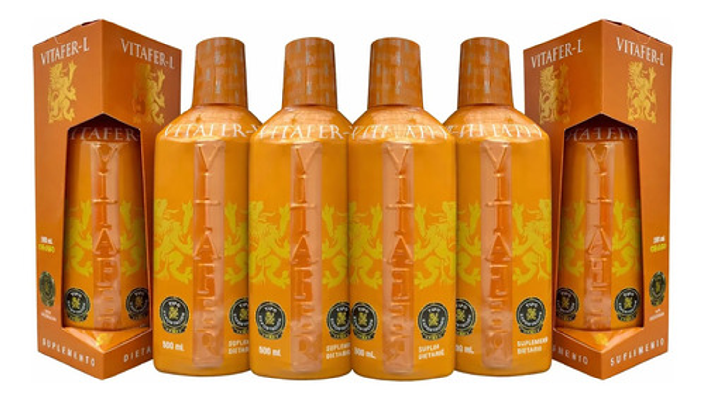 Vitafer-l Gold | Multivitaminico Potenciador | 500ml Pack X 3 Caramelo 1