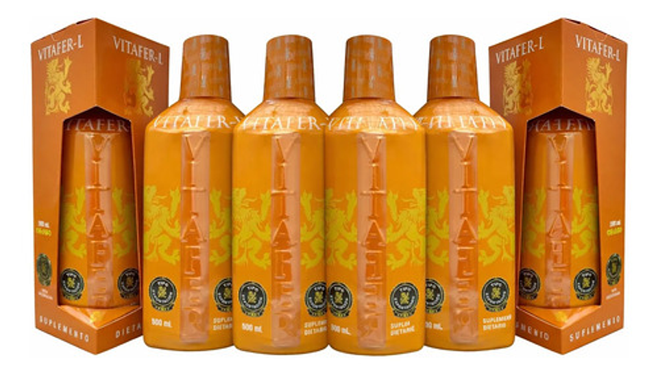 Vitafer-l Gold | Multivitaminico Potenciador | 500ml Pack X 3 Caramelo 1