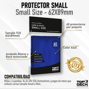 Protector Small 62x89mm Top Deck - Color Azul