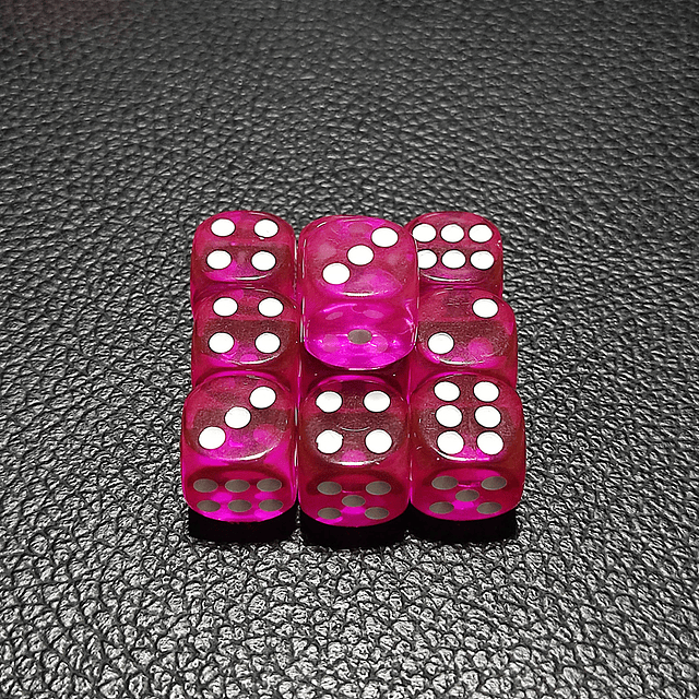 Set de dados 10D6 - magenta transparente