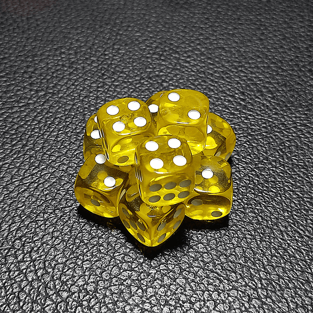 Set de dados 10D6 - amarillo transparente