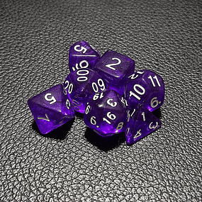 Set de dados Rol D&D - Morado Transparente