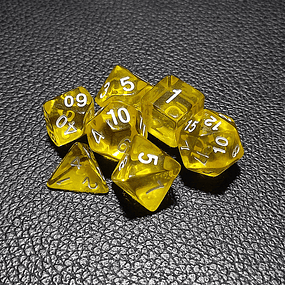 Set de dados Rol D&D - Amarillo Transparente