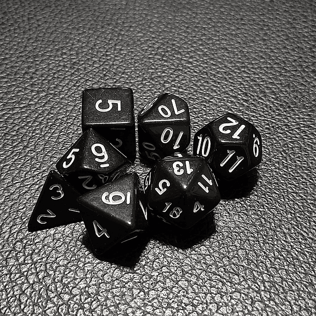 Set de dados Rol D&D - Negro