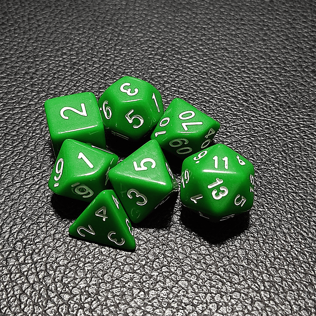 Set de dados Rol D&D - Verde