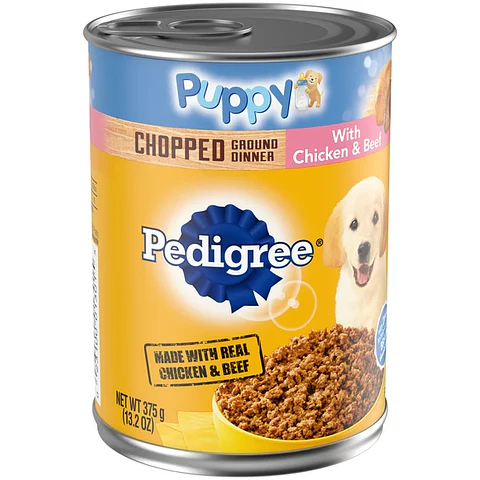 Pedigree Chopped Ground Dinner Chicken & Beef Wet Dog Food for Puppy
