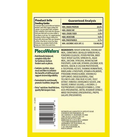 Tetra Plecowafers Nutritionally Balanced Fish Food for Algae Eaters