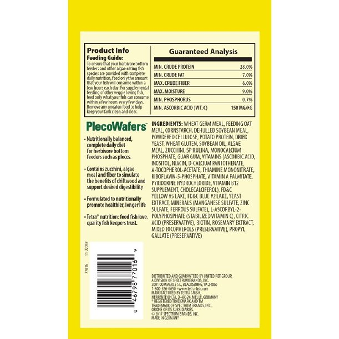 Tetra Plecowafers Nutritionally Balanced Fish Food for Algae Eaters 2