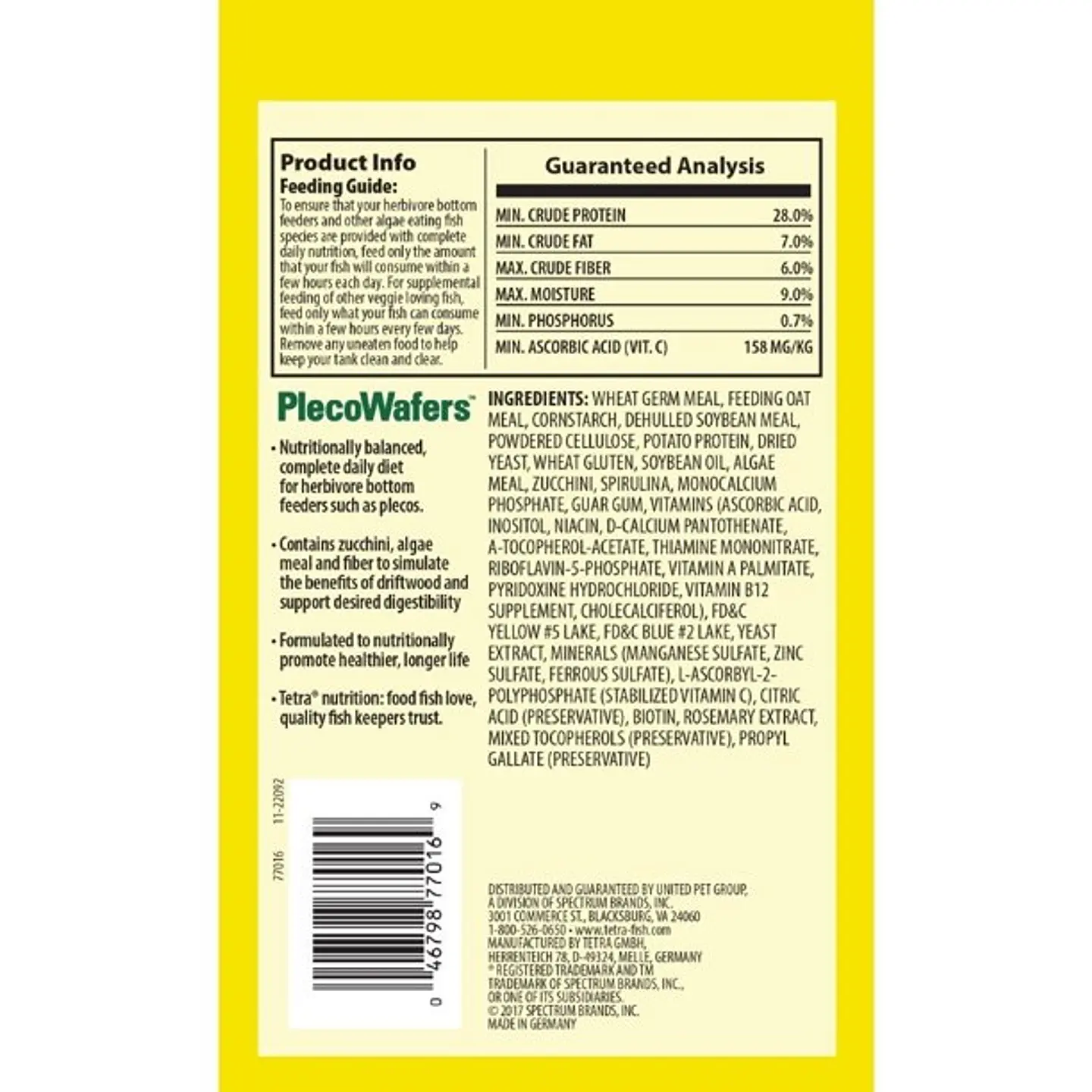 Tetra Plecowafers Nutritionally Balanced Fish Food for Algae Eaters 2