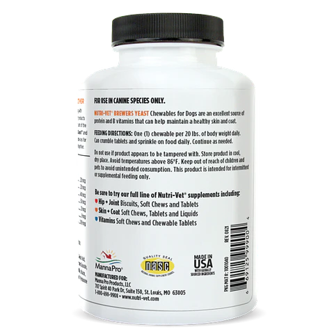 Nutri-Vet Brewer's Yeast and Garlic Chewable Tablets for Dogs
