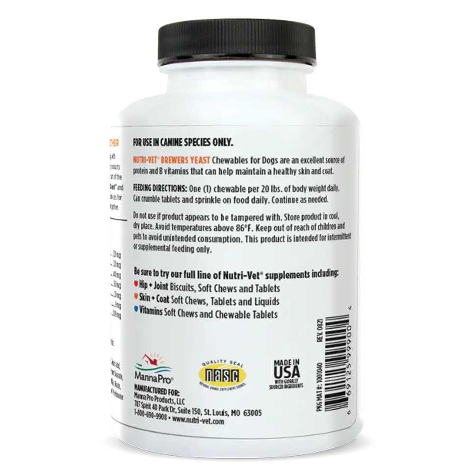 Nutri-Vet Brewer's Yeast and Garlic Chewable Tablets for Dogs 2