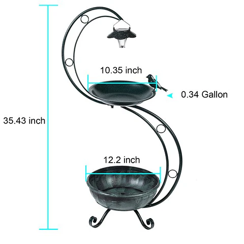 Bird Baths for Outdoors Solar Lamp