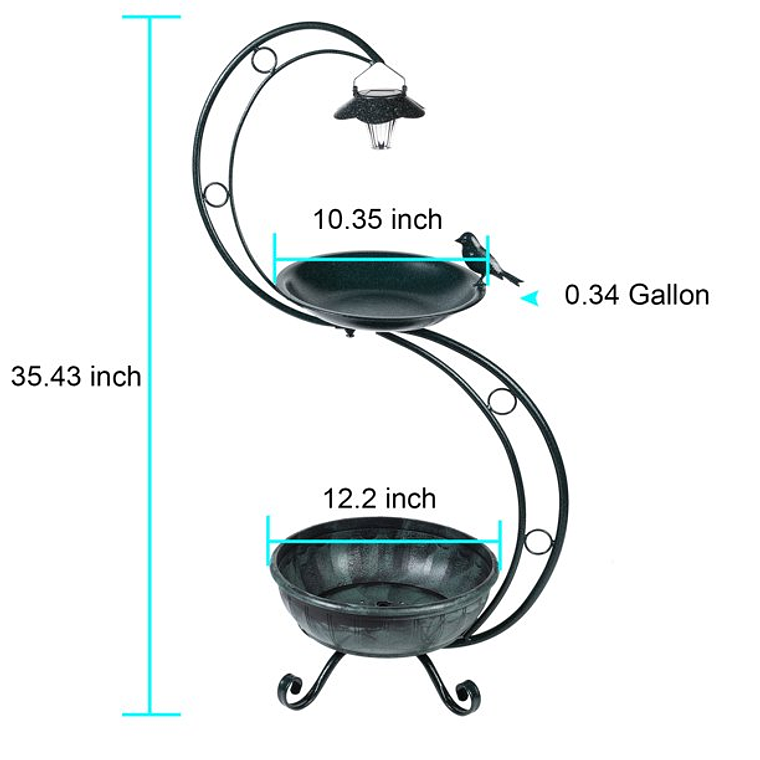 Bird Baths for Outdoors Solar Lamp 2