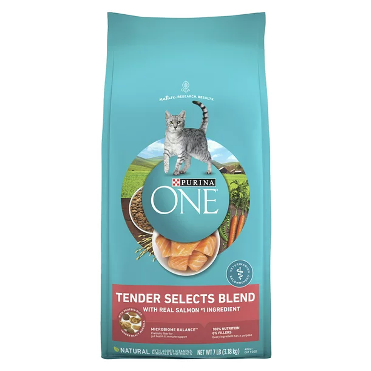 Purina One Tender Selects Blend Dry Cat Food Salmon 1