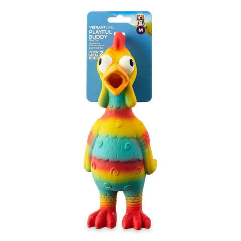 Vibrant Life Playful Buddy Tie Dye Chicken Dog Toy