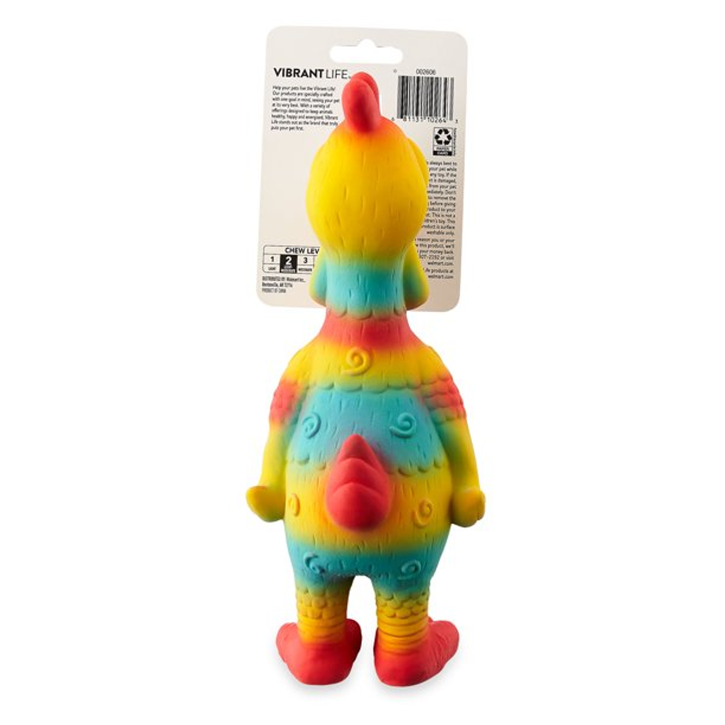 Vibrant Life Playful Buddy Tie Dye Chicken Dog Toy 3