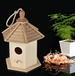 Pompotops Outside Wooden Bird House for Small Bird Chickadees Sparrows - thumbnail 6