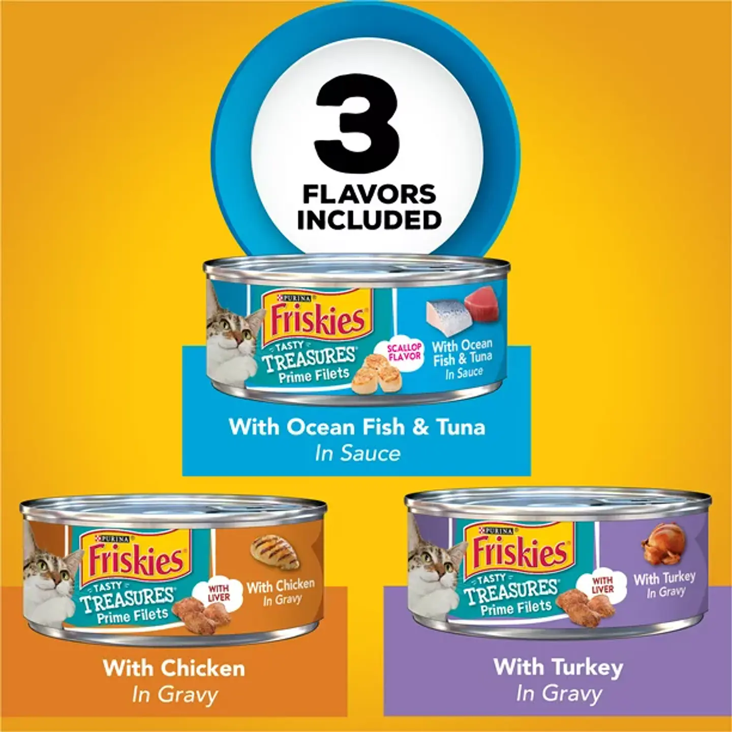 Friskies Gravy Wet Cat Food Variety Pack, Tasty Treasures Prime Filets 4