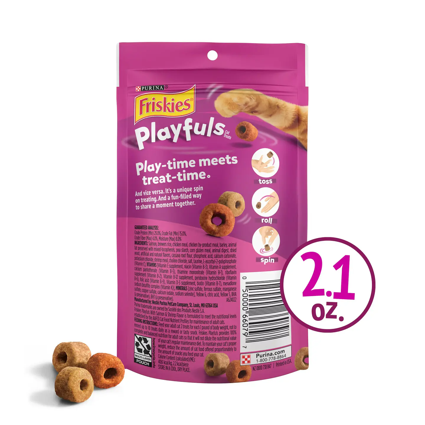 Purina Friskies Playfuls Salmon & Shrimp Flavor Treats for Cats 2