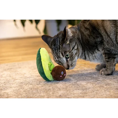 Vibrant Life Avocado Cat 3.14" Plush Toy with Bungee