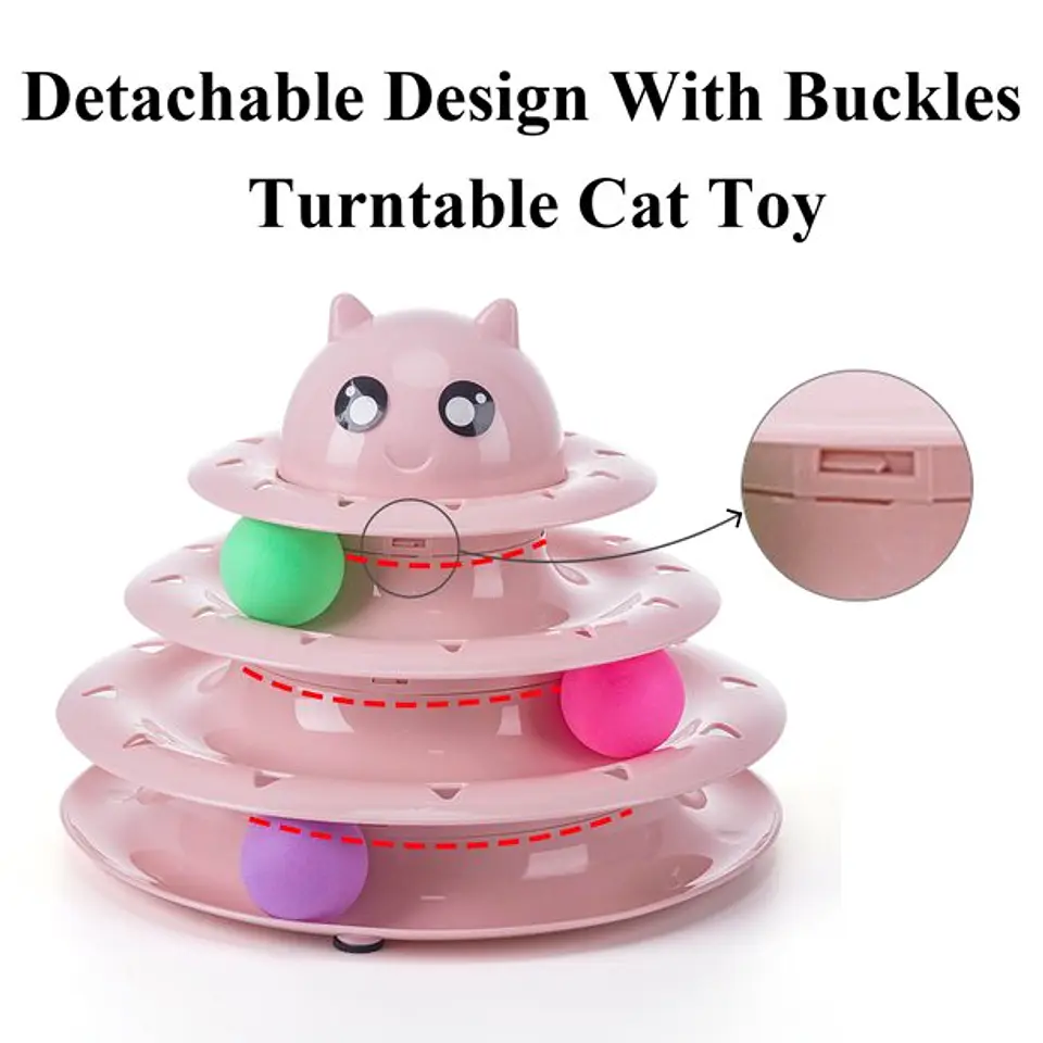 Suhaco Interactive Cat Toys Funny Roller Exercise Pet 3 Level Tower Toy 3