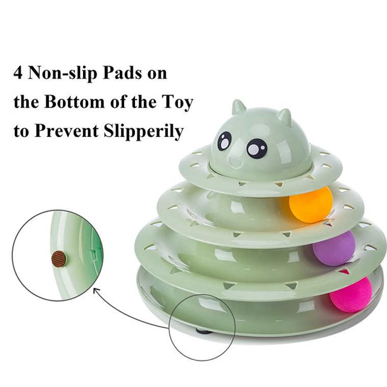 Suhaco Interactive Cat Toys Funny Roller Exercise Pet 3 Level Tower Toy 4