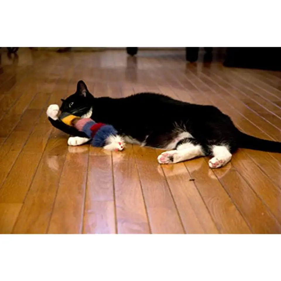 Iconic Pet Set of 2 Fur Weasel Toy(One Brown/White, One Multicolored) with Squeaker for Pets 4