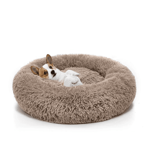 Round Plush Pet Bed for Dogs & Cats,Fluffy Soft Warm Calming Bed Sleeping Kennel Nest 1
