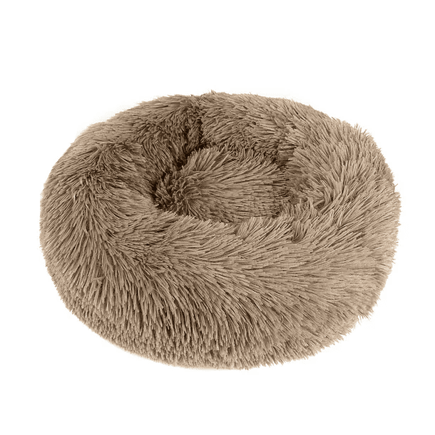 Cama redonda de felpa para mascotas para perros y gatos, nido de perrera para dormir suave y cálido y esponjoso 2