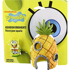 Penn-Plax SpongeBob and Pineapple House - Juego de 2 adornos para acuario