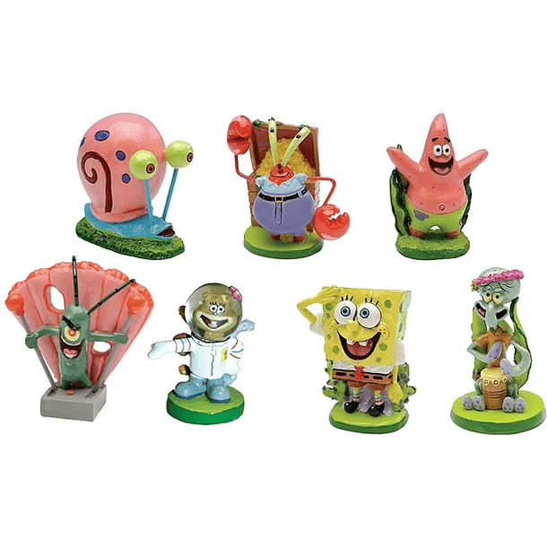 Penn-Plax SpongeBob 7 Piece Mini Aquarium Ornament Set 1
