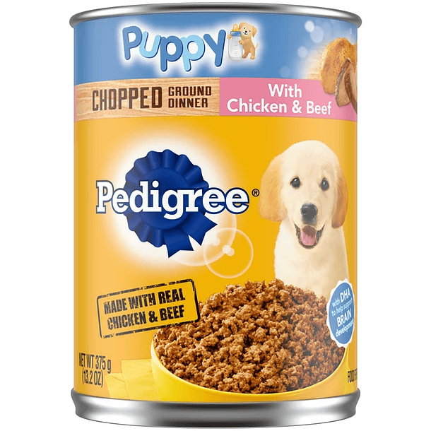 Pedigree Chopped Ground Dinner Pollo y carne de res Alimento húmedo para perros para cachorros 4