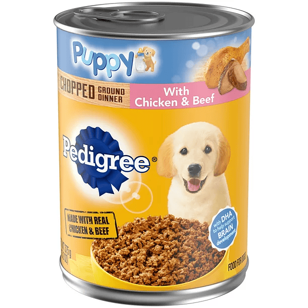 Pedigree Chopped Ground Dinner Pollo y carne de res Alimento húmedo para perros para cachorros 5