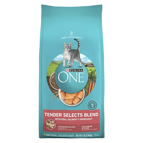 Purina One Tender Selects Blend Dry Cat Food Salmon 1