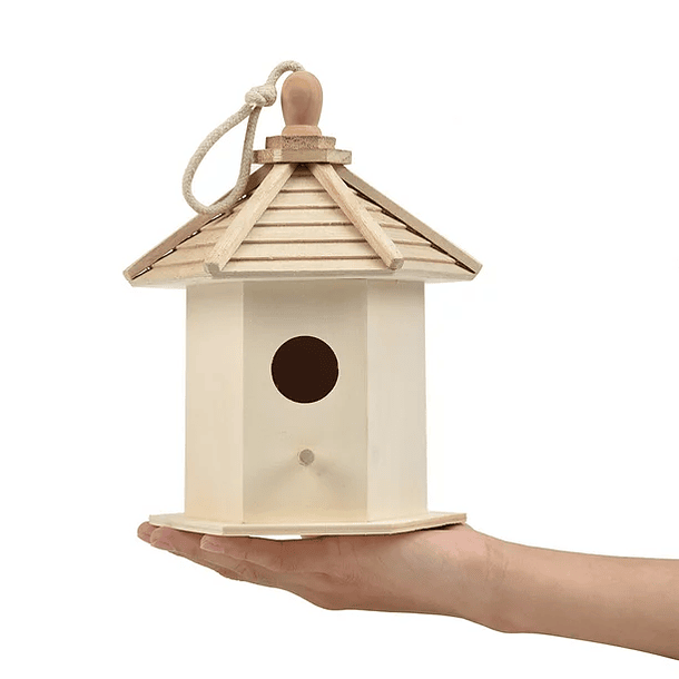 Pompotops Outside Wooden Bird House for Small Bird Chickadees Sparrows 4