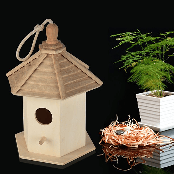 Pompotops Outside Wooden Bird House for Small Bird Chickadees Sparrows 6